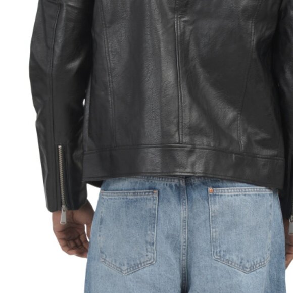 NEW BAGATELLE Faux Leather Motorcycle Jacket in black for men 925 4m2 - Picture 4 of 4